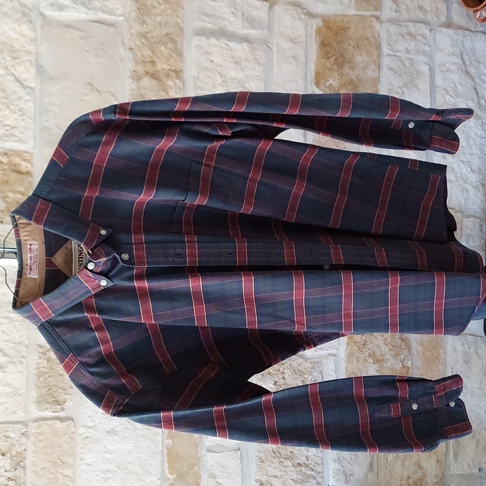 Hastings mens plaid casual shirt